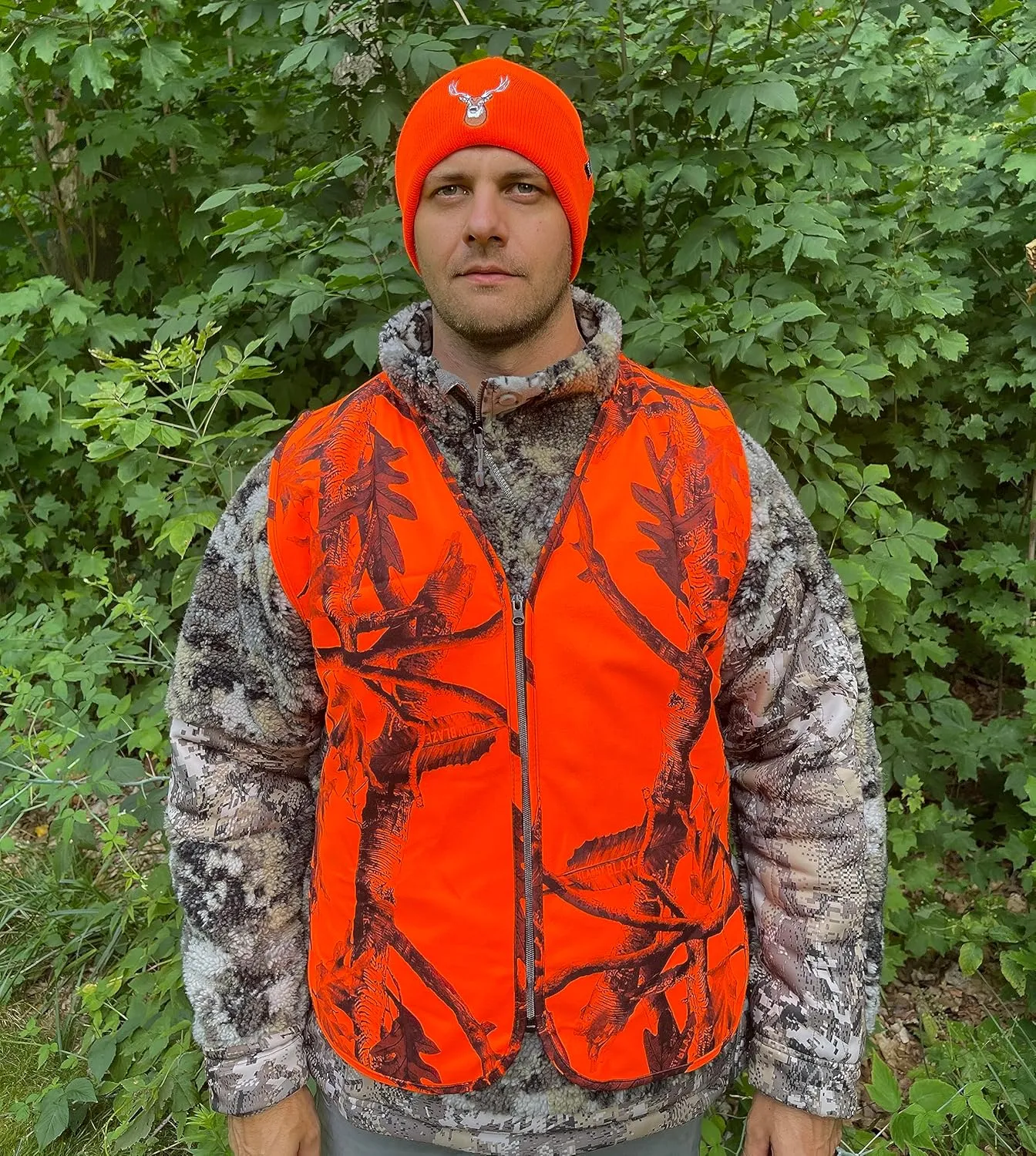 Klarny Orange Safety Vest, High-Visibility, Waterproof Deer and Bow Hunting Gear, Quiet Hunter Vests and Hunting Accessories