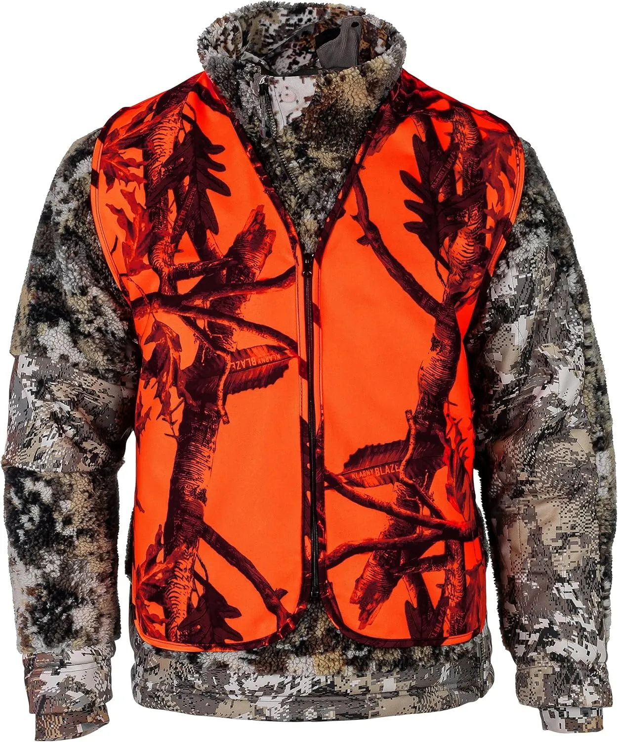Klarny Orange Safety Vest, High-Visibility, Waterproof Deer and Bow Hunting Gear, Quiet Hunter Vests and Hunting Accessories