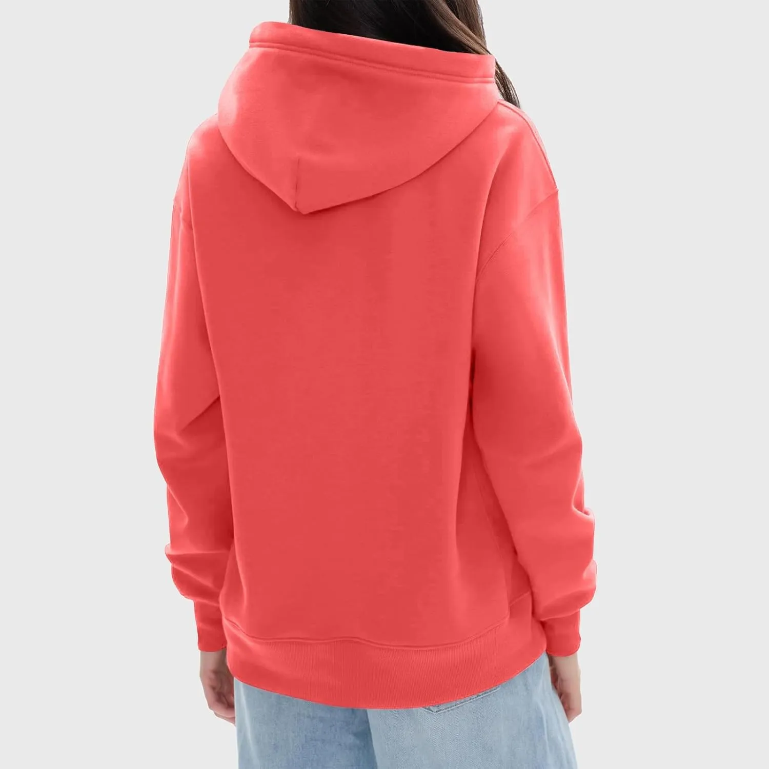 KUIOLYPOER Hoodies for Womens Sweatshirt Fall Fashion 2024 Long Sleeve Solid Color Top Sweatshirts with Pocket