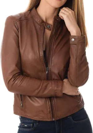 KYZER KRAFT Womens Leather Jacket Bomber Motorcycle Biker Real Lambskin Leather Jacket for Womens