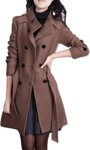 Ladies Long Winter Coats Black Winter Coat Knee Length Trench Coats for Women Mid Size Fashion for Women 2023 Long Coats