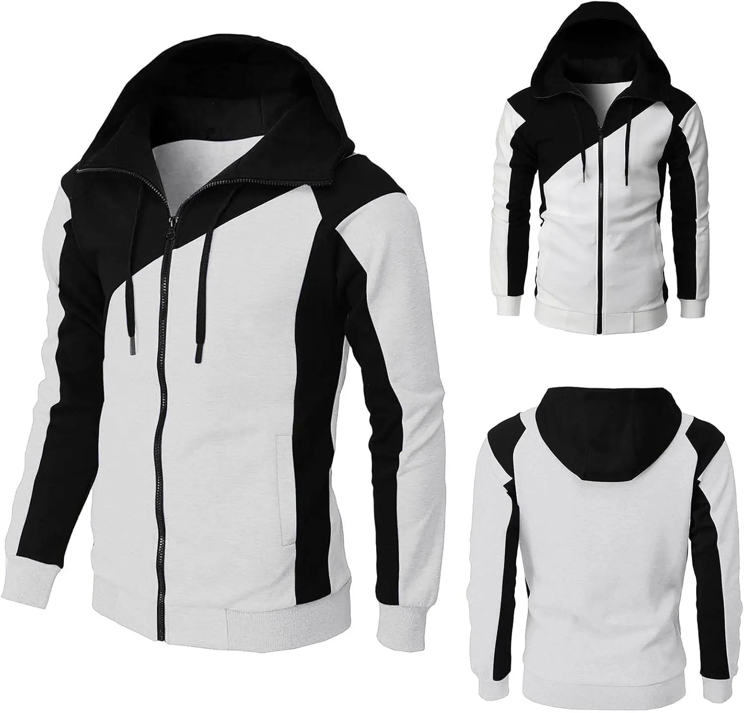 LCMTWX Hoodies for Men Hoodie Splicing Large Size Sweater Jacket Sports Hooded Jacket Hoodies For Men Pullover Pullover