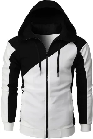 LCMTWX Hoodies for Men Hoodie Splicing Large Size Sweater Jacket Sports Hooded Jacket Hoodies For Men Pullover Pullover
