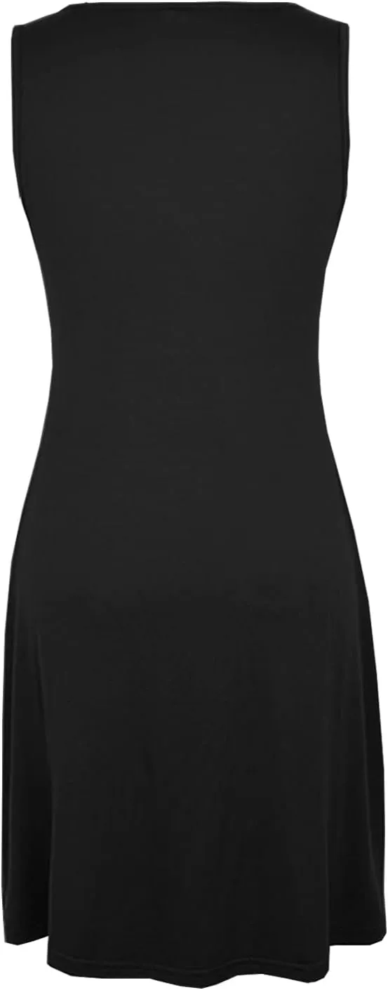 LEIYEE Womens Summer Casual Half Sleeve Empire Waist Loose Swing Pleated Modest Work Tunic T Shirt Dresses