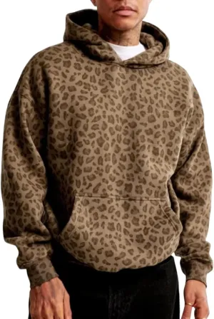 Leopard Print Hoodies Oversized Sweatshirts Hooded Women Streetwear Vintage 2000s Trendy 2024 Cheetah Hoodie Y2k