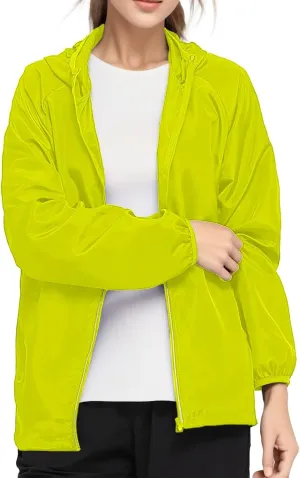 Lightweight Rain Jackets Women 2024 Plain Waterproof Windbreaker Jacket Women Packable Raincoat Rain Coats with Hood