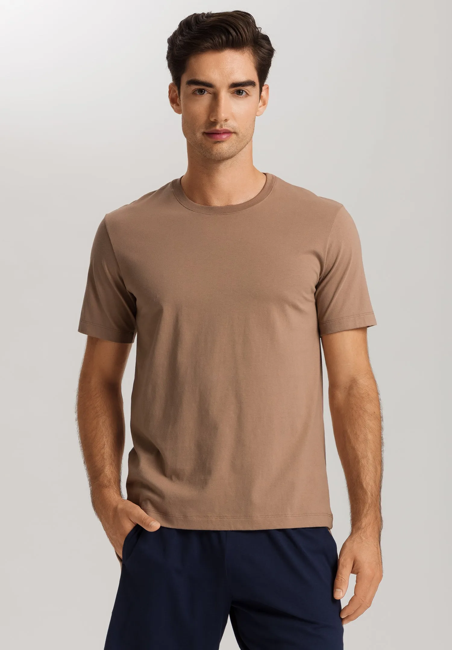 Living Shirts Cotton Crew Neck T-Shirt | Portabella Beige 75050-2823