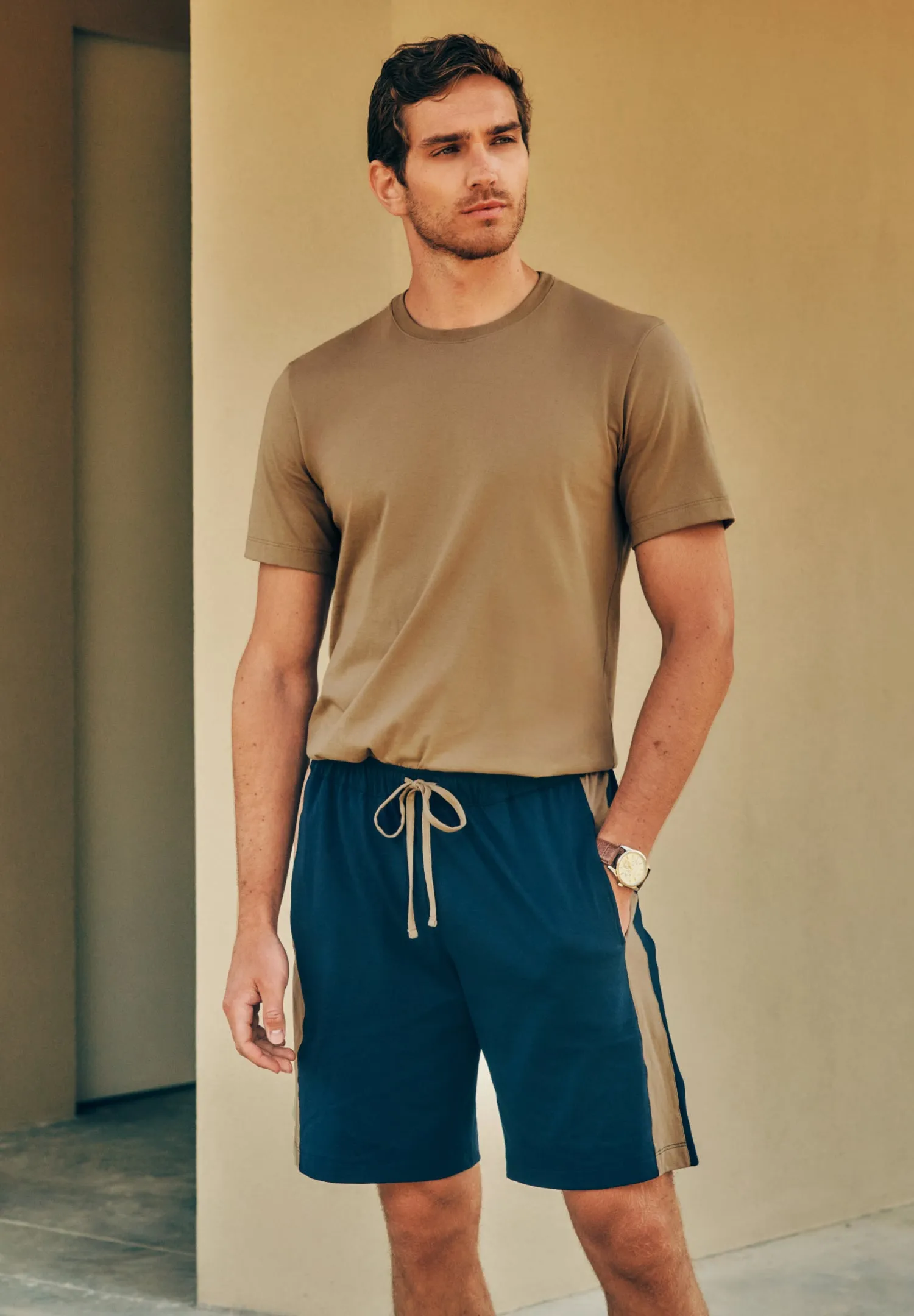 Living Shirts Cotton Crew Neck T-Shirt | Portabella Beige 75050-2823