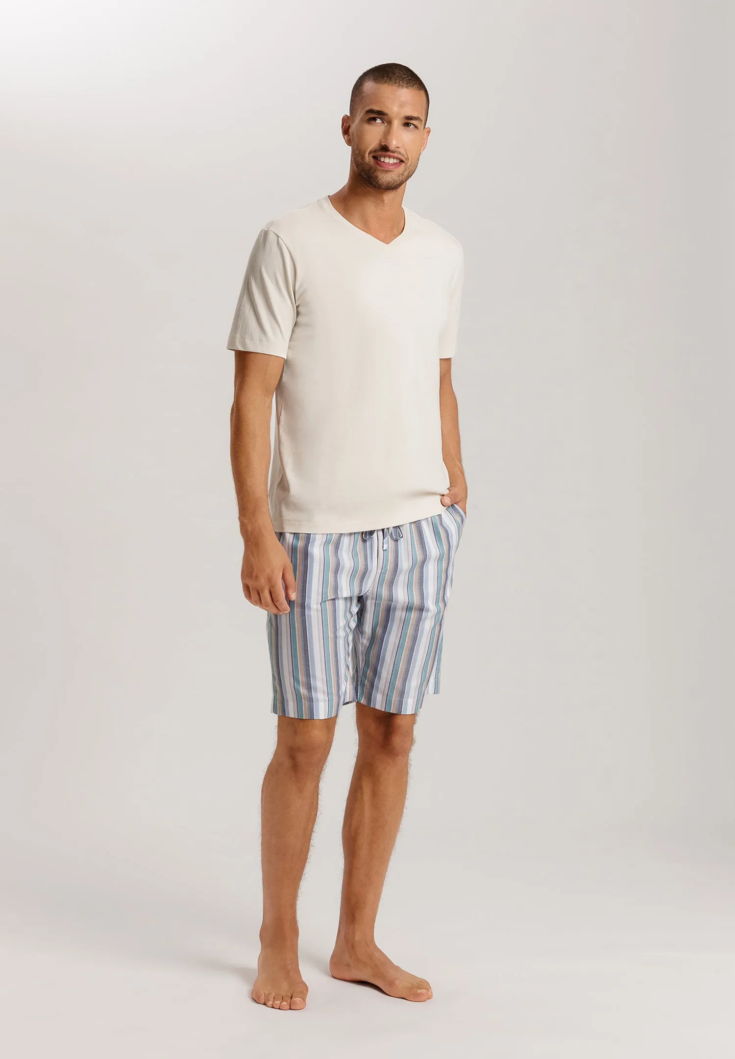 Living Shirts Cotton V-Neck T-Shirt | Warm Sand 75051-1200