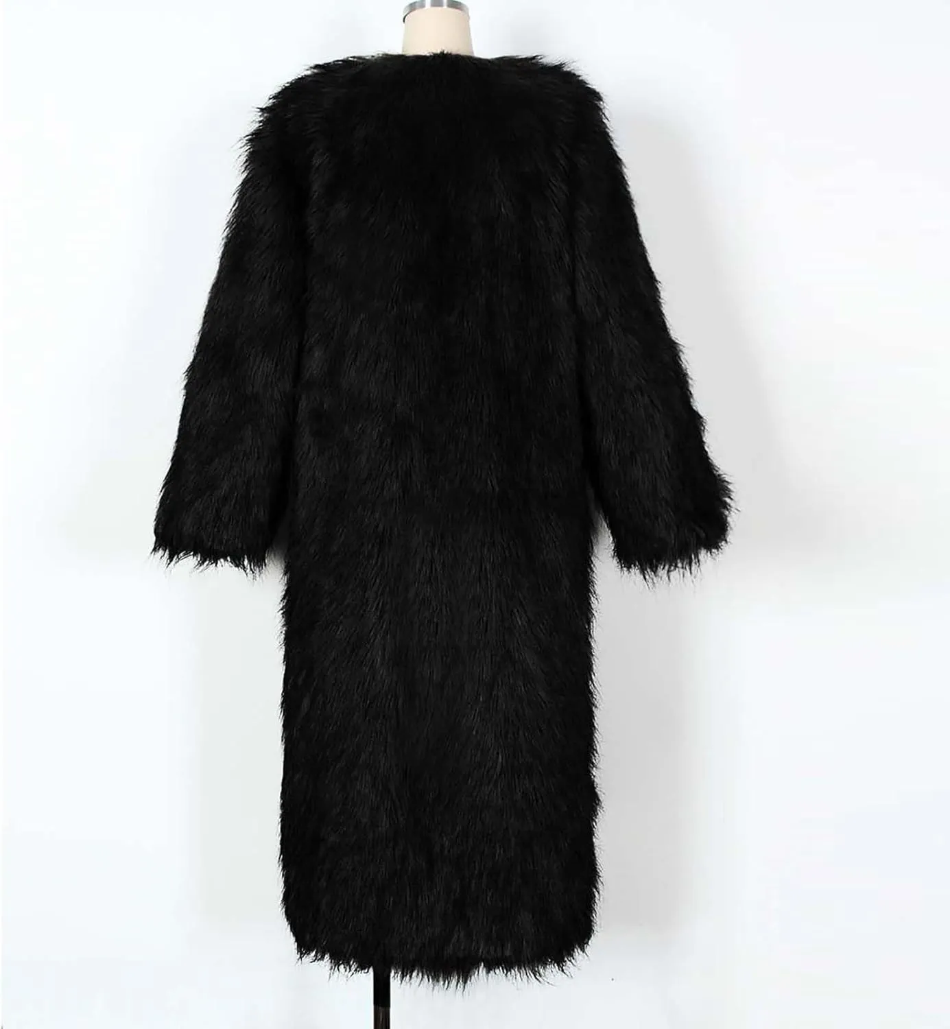 Long Faux Fur Coats for Women Open Front Cardigan Fuzzy Fleece Jacket Warm Winter Coats Fashion Outfits 2024