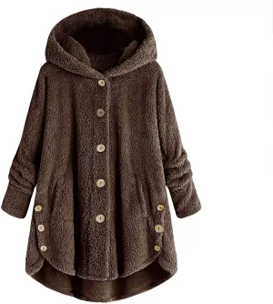 Long Sleeve Full Zip Up Hoodies Button Sleeve Plus Size Women Women'S Coat Womens Fleece Jacket Dress Jackets for