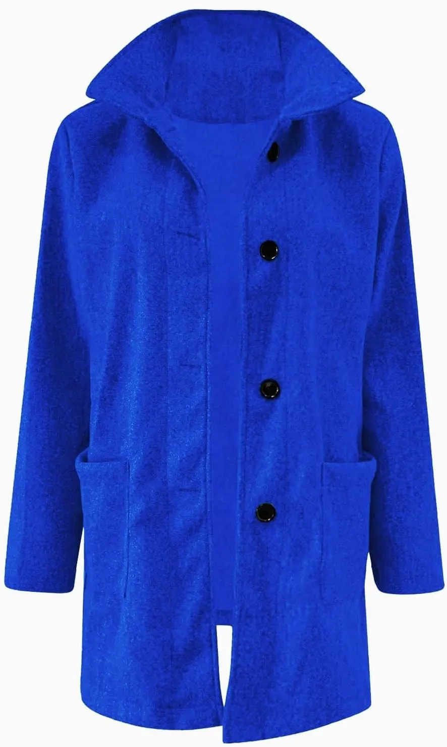 Long Wool Coats Women Thicken Wool Blend Stand Collar Single Breasted Pea Jacket Cute Winter Peacoat