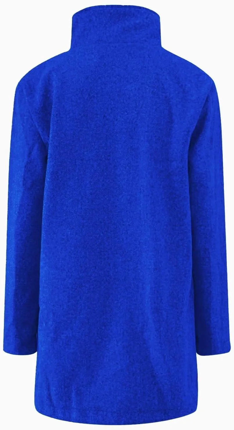 Long Wool Coats Women Thicken Wool Blend Stand Collar Single Breasted Pea Jacket Cute Winter Peacoat