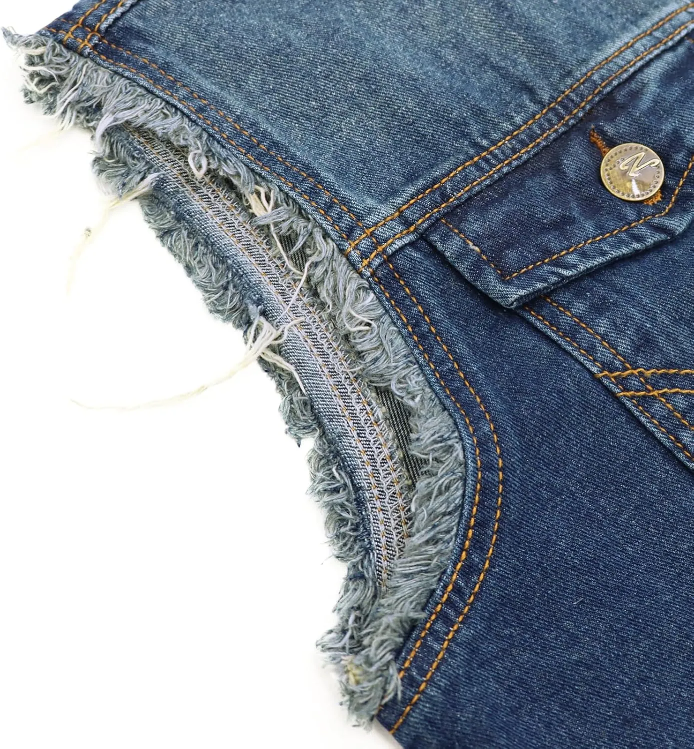 LONGBIDA Men's Denim Vest Casual Slim Fit Sleeveless Jacket Vintage Ripped Summer Jean Vests