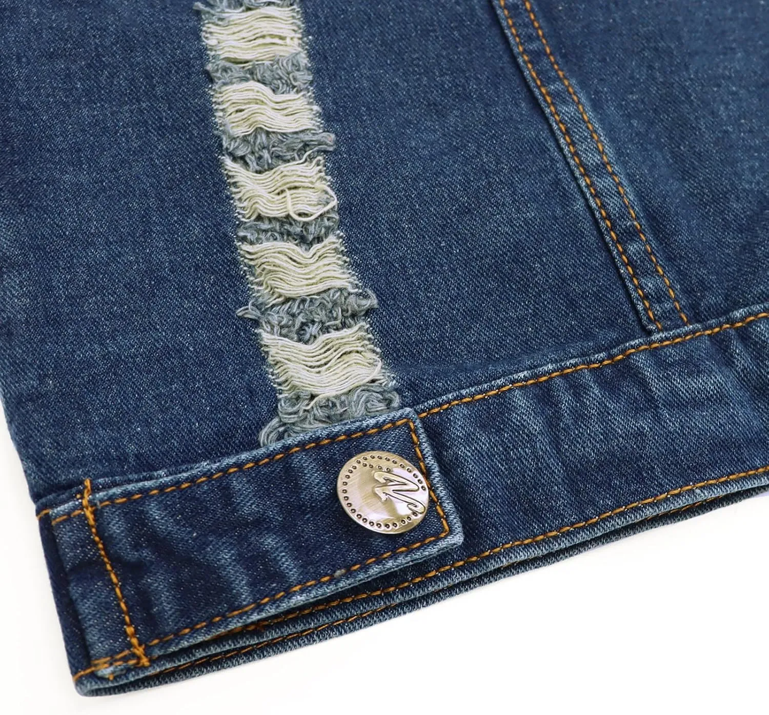 LONGBIDA Men's Denim Vest Casual Slim Fit Sleeveless Jacket Vintage Ripped Summer Jean Vests