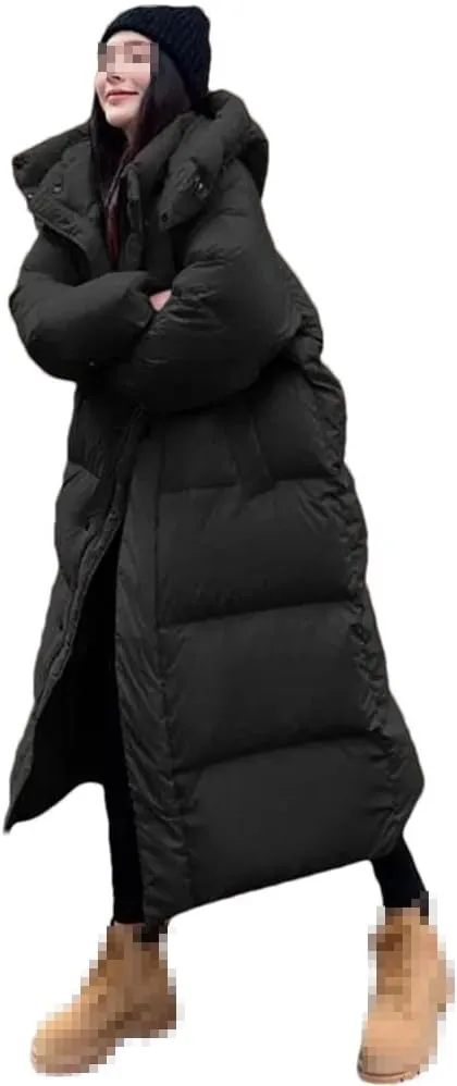 Loose Long Hooded Winter Coats Casual Women Oversized Snow Coats Windbreak Cotton Padded Jackets Thicken Parkas