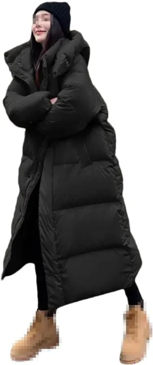Loose Long Hooded Winter Coats Casual Women Oversized Snow Coats Windbreak Cotton Padded Jackets Thicken Parkas