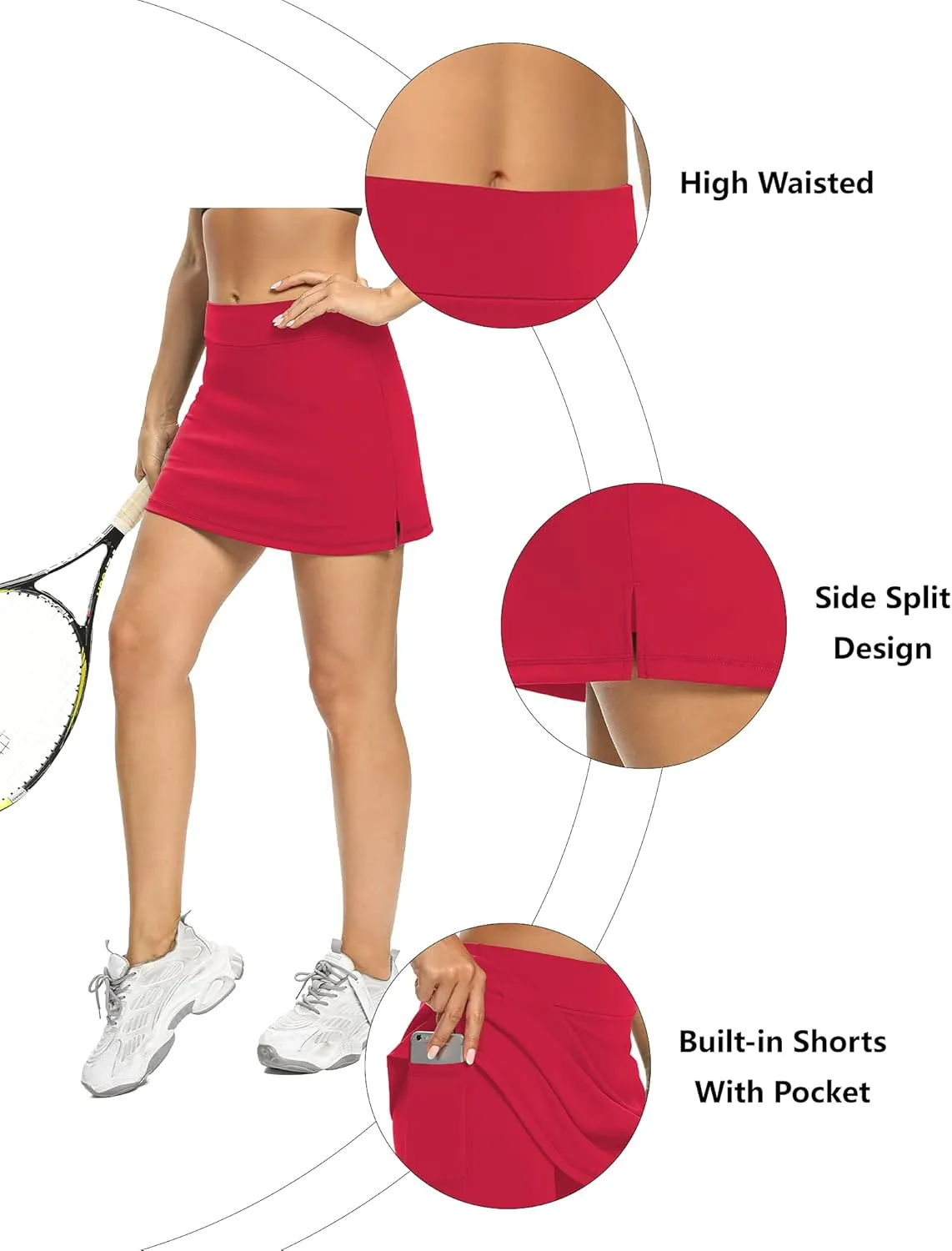 LouKeith Tennis Skirts for Women Golf Athletic Activewear Skorts Mini Summer Workout Running Shorts with Pockets