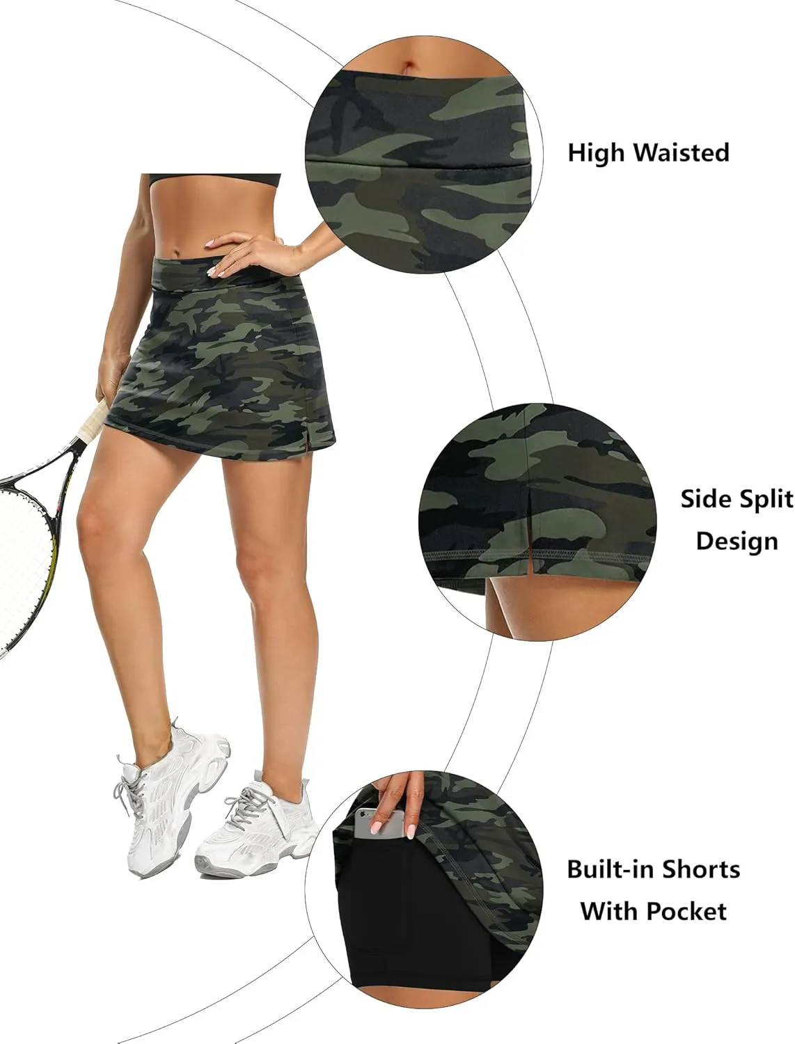 LouKeith Tennis Skirts for Women Golf Athletic Activewear Skorts Mini Summer Workout Running Shorts with Pockets