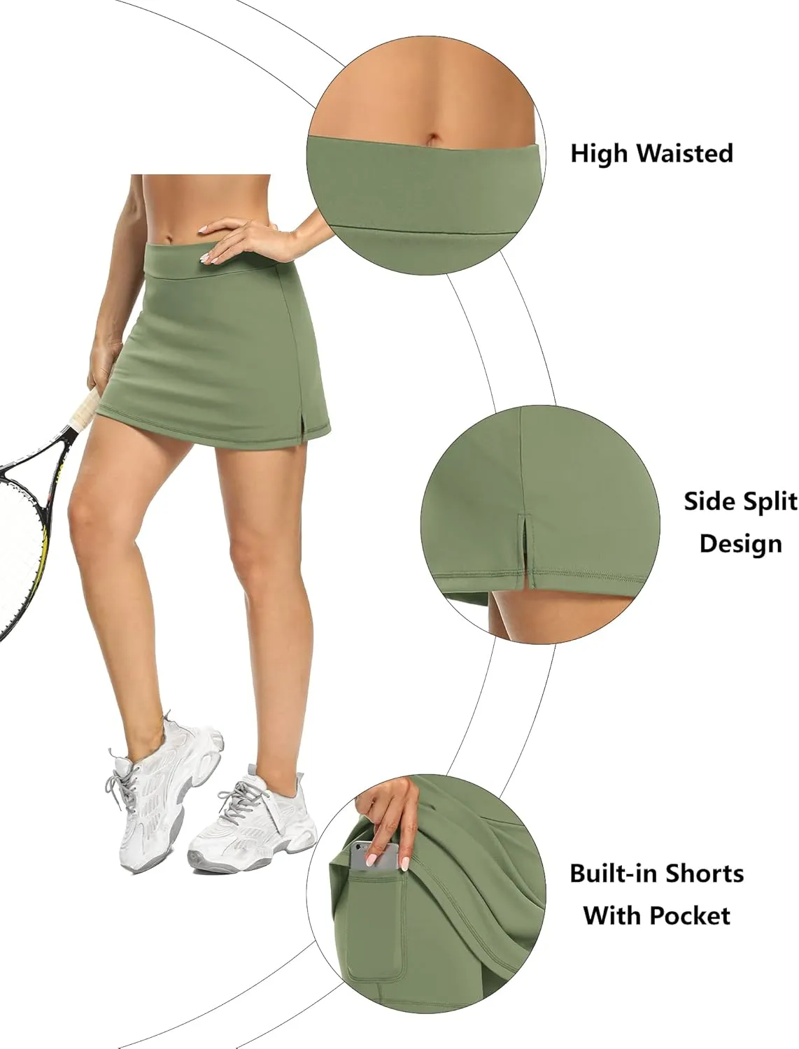 LouKeith Tennis Skirts for Women Golf Athletic Activewear Skorts Mini Summer Workout Running Shorts with Pockets