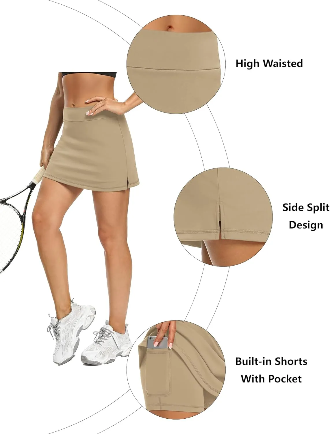 LouKeith Tennis Skirts for Women Golf Athletic Activewear Skorts Mini Summer Workout Running Shorts with Pockets