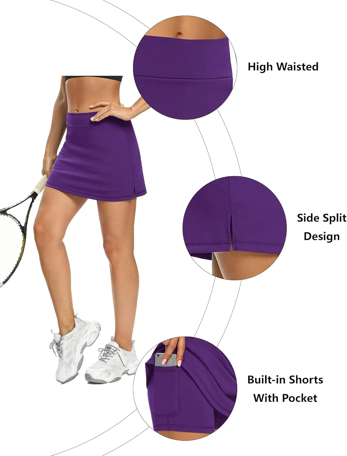 LouKeith Tennis Skirts for Women Golf Athletic Activewear Skorts Mini Summer Workout Running Shorts with Pockets