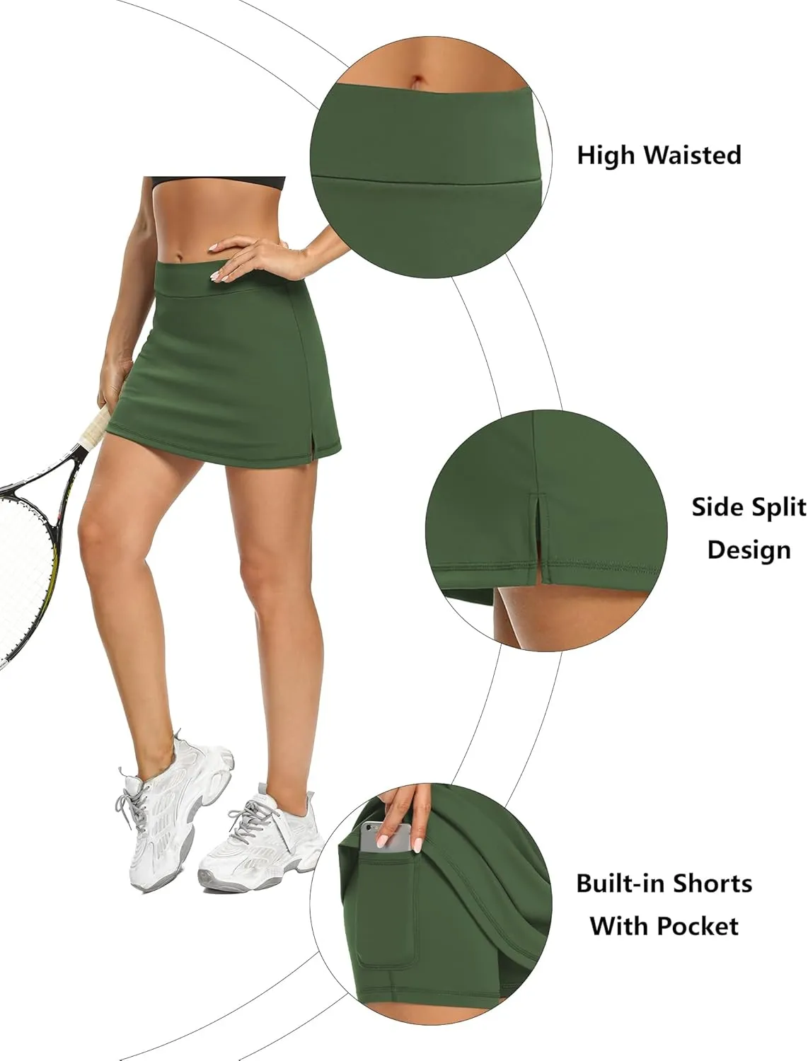 LouKeith Tennis Skirts for Women Golf Athletic Activewear Skorts Mini Summer Workout Running Shorts with Pockets