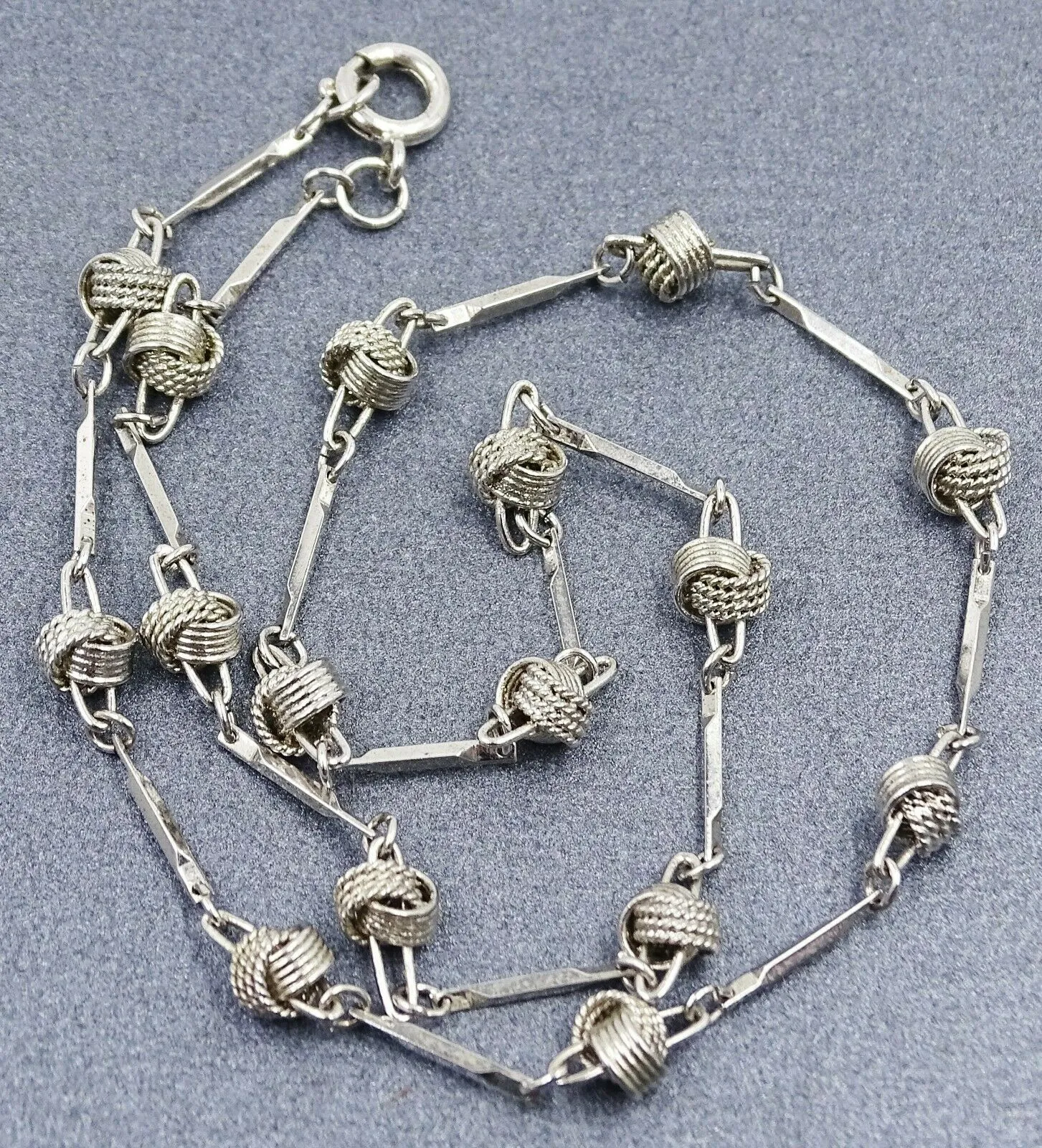 Love Knot Silver Toned Link Necklace