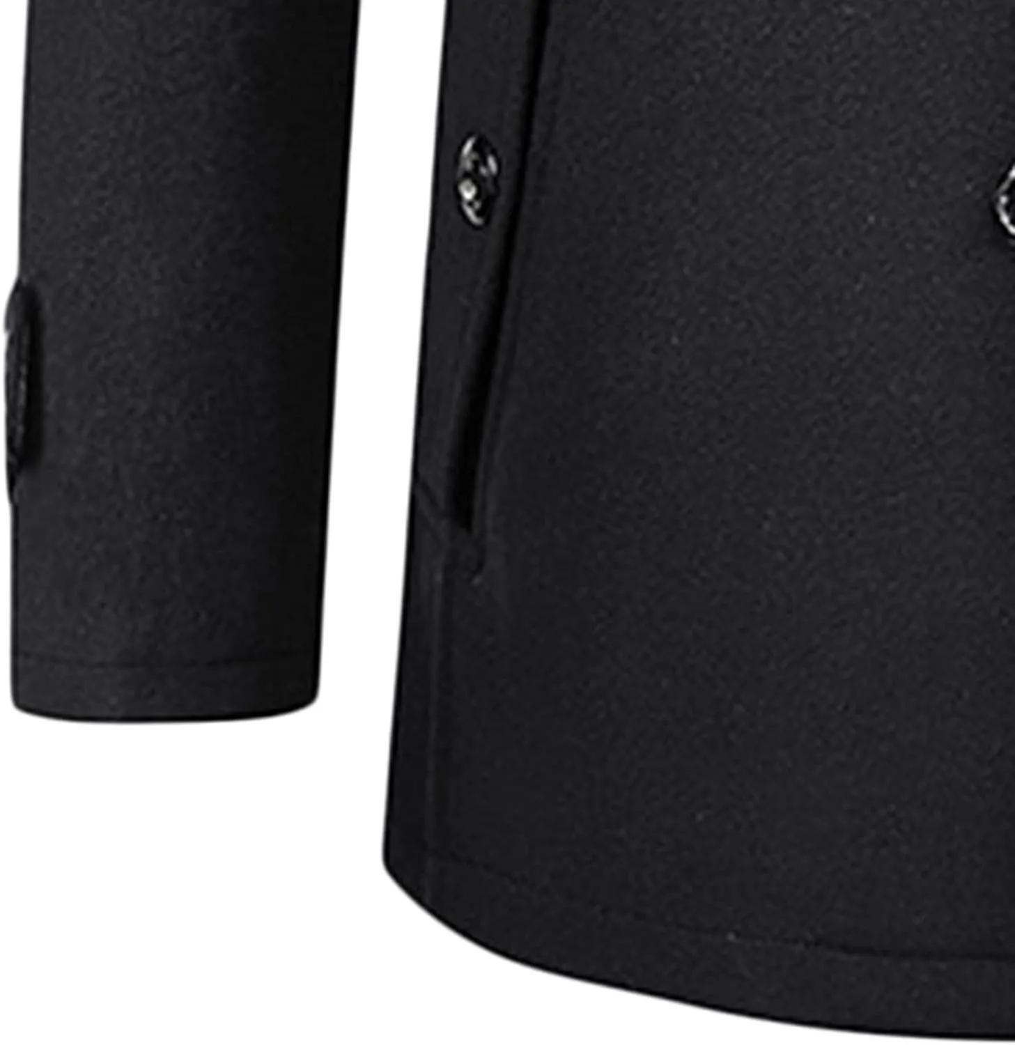 Maiyifu-GJ Men Layered Collar Wool Blend Jacket Military Single Breasted Pea Coat Thick Stylish Quilted Lined Trench Overcoat