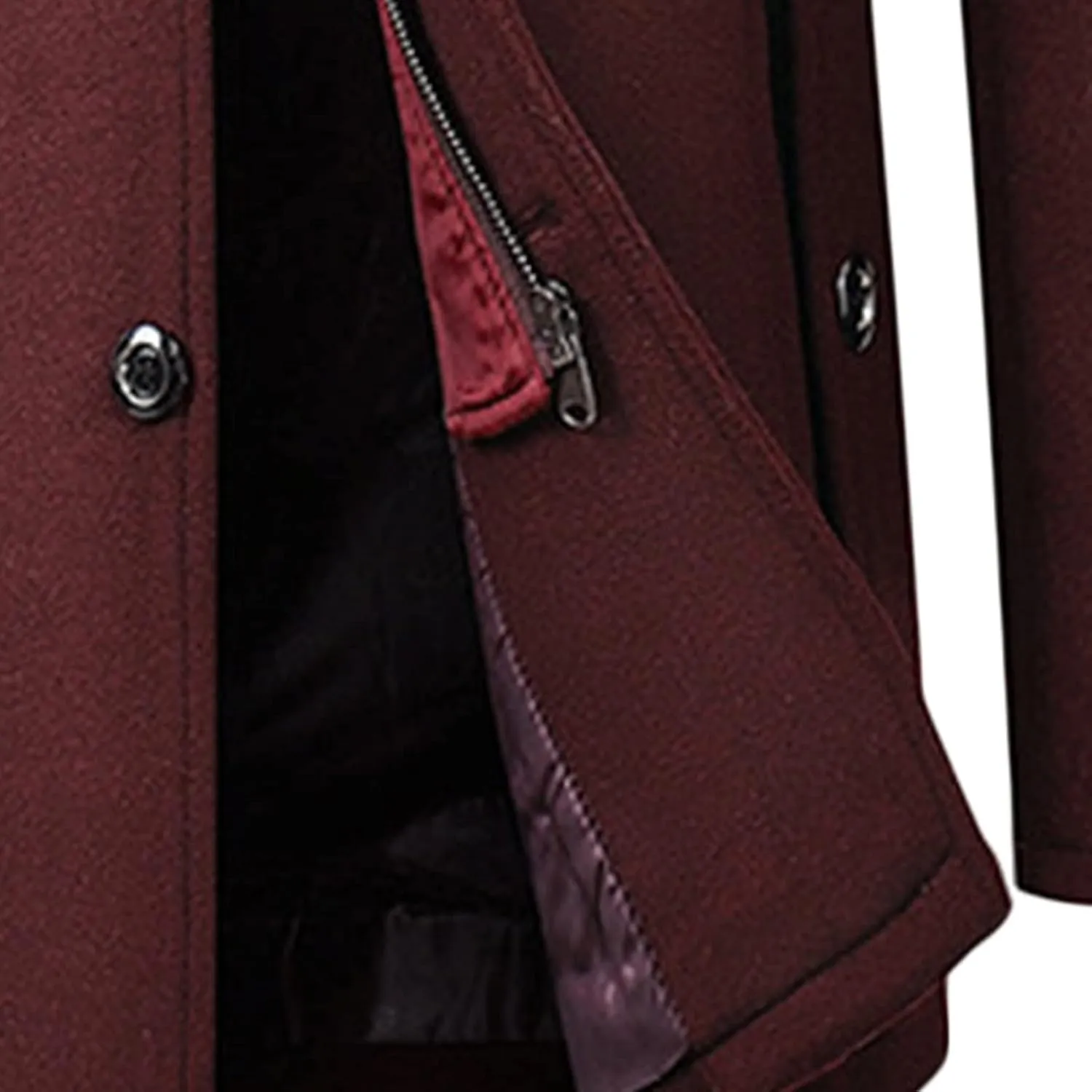 Maiyifu-GJ Men Layered Collar Wool Blend Jacket Military Single Breasted Pea Coat Thick Stylish Quilted Lined Trench Overcoat