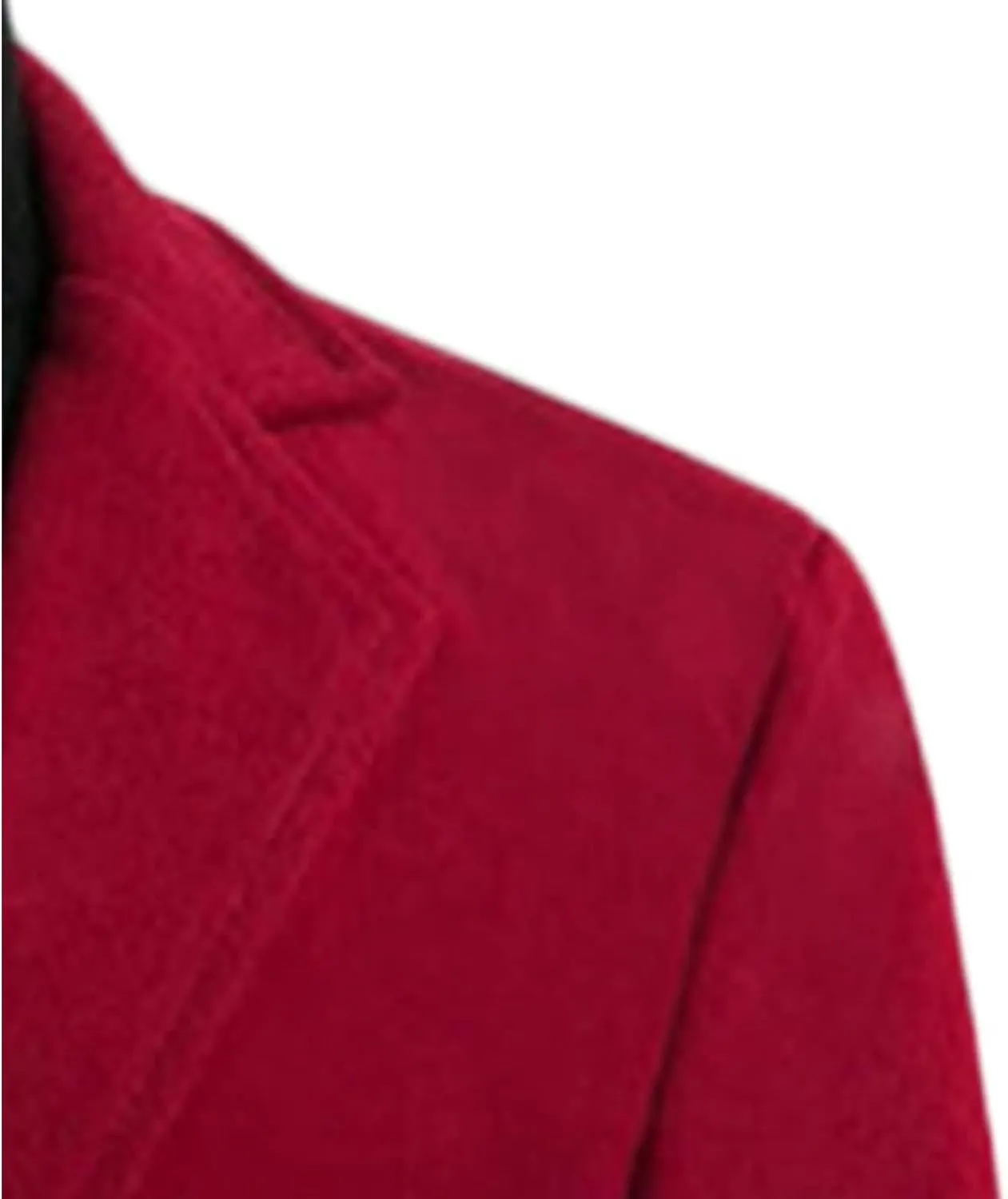 Maiyifu-GJ Mens Wool Blend Trench Coat Mid-Length Notched Collar Long Top Pea Coats Business Single Breasted Jacket Overcoat