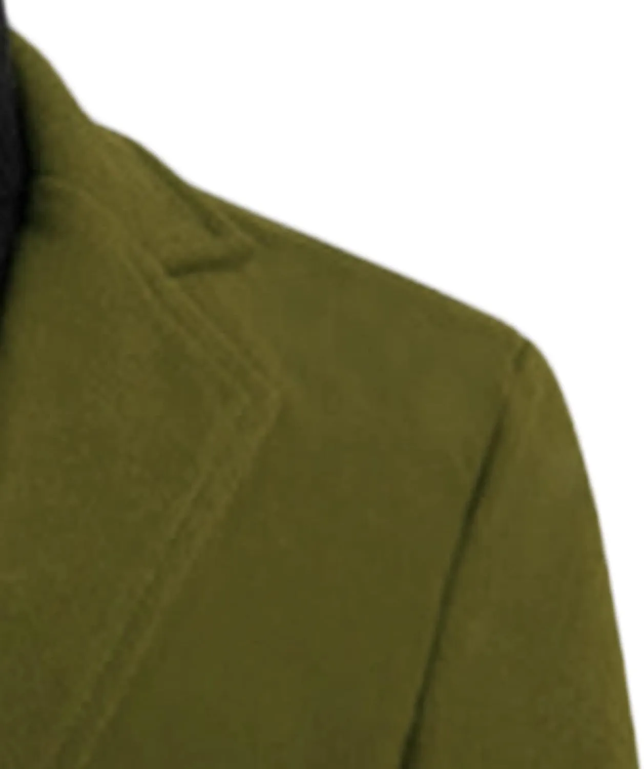 Maiyifu-GJ Mens Wool Blend Trench Coat Mid-Length Notched Collar Long Top Pea Coats Business Single Breasted Jacket Overcoat
