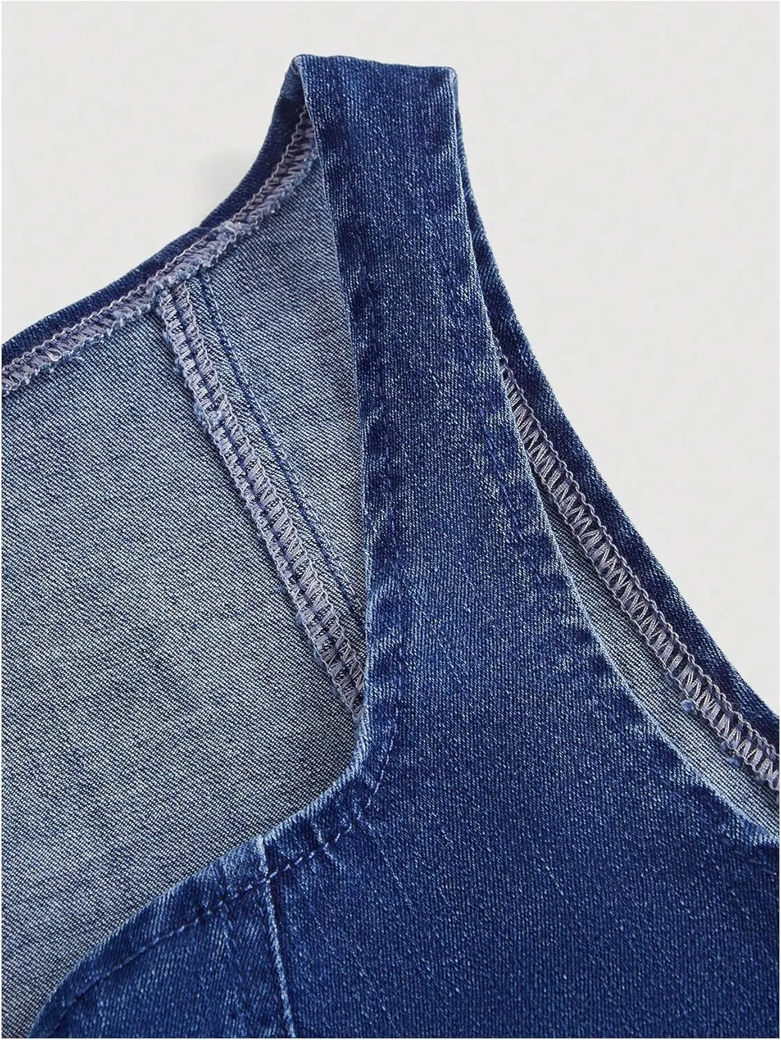 MakeMeChic Women's Denim Vest Tie Front Sleeveless Fitted Y2K Jean Vests Tank Top