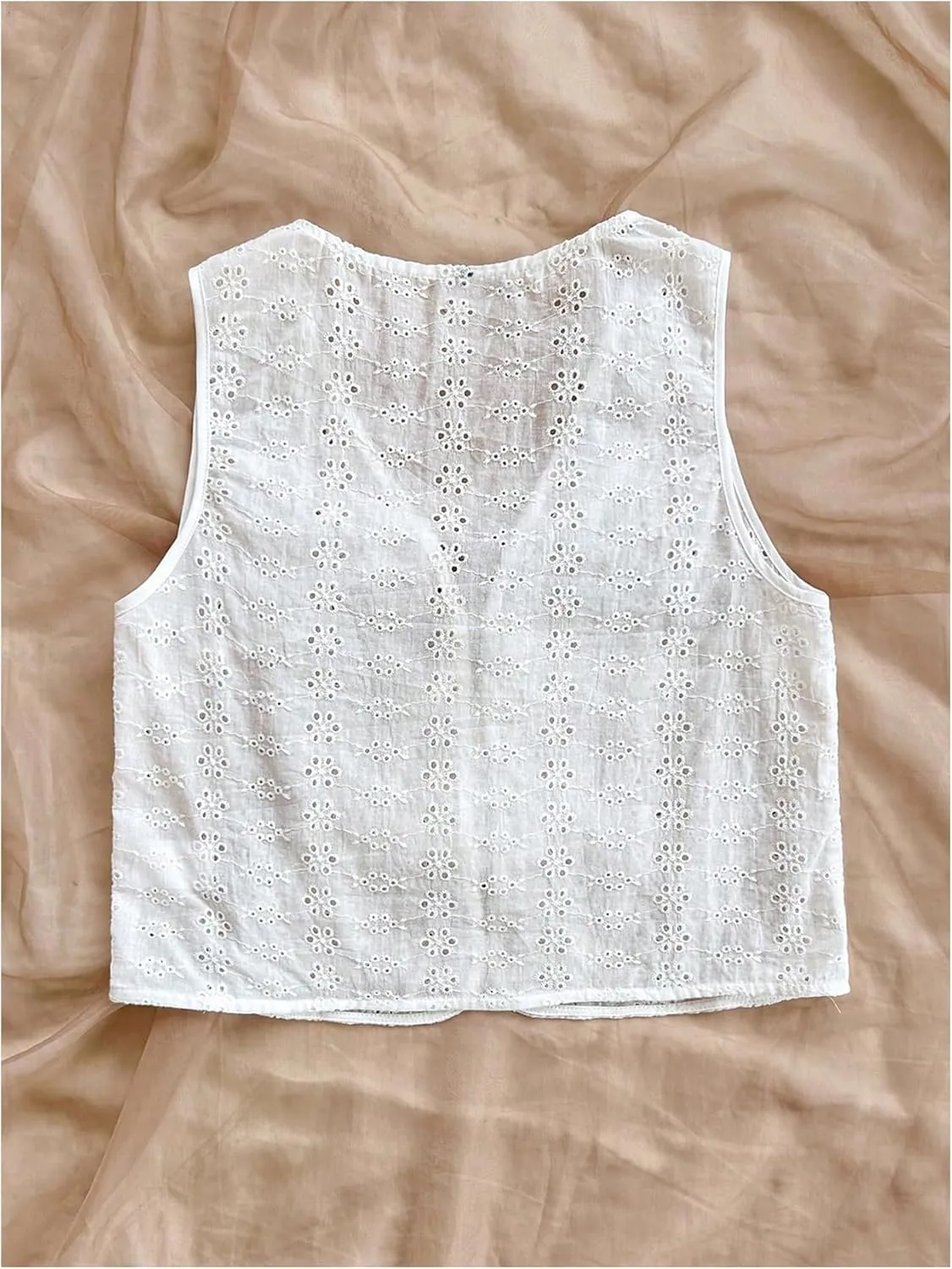 MakeMeChic Women's Floral Print Tie Front Vest Outerwear Sleeveless V Neck Boho Vests