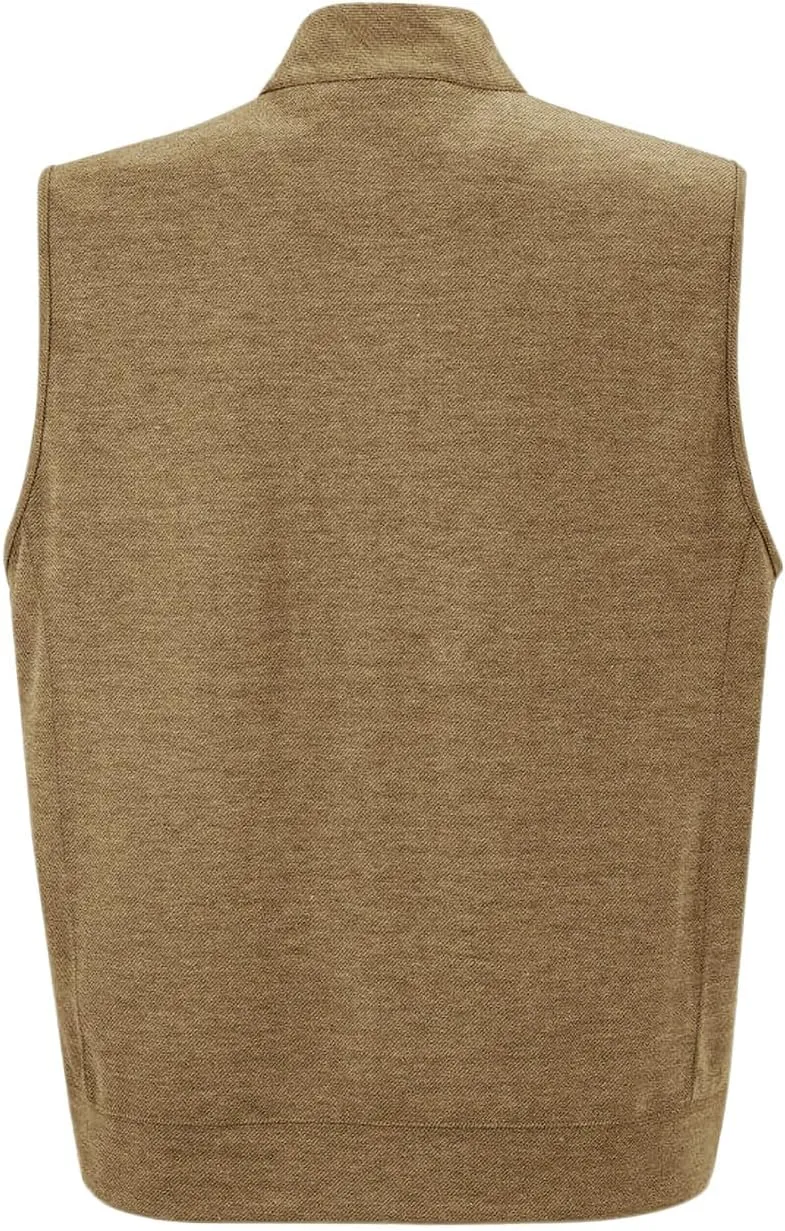 Makkrom Mens Quarter Zip Sleeveless Golf Vest Pullover Stand Collar Casual Vests Outerwear