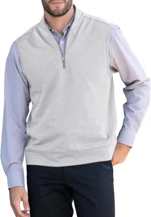 Makkrom Mens Quarter Zip Sleeveless Golf Vest Pullover Stand Collar Casual Vests Outerwear