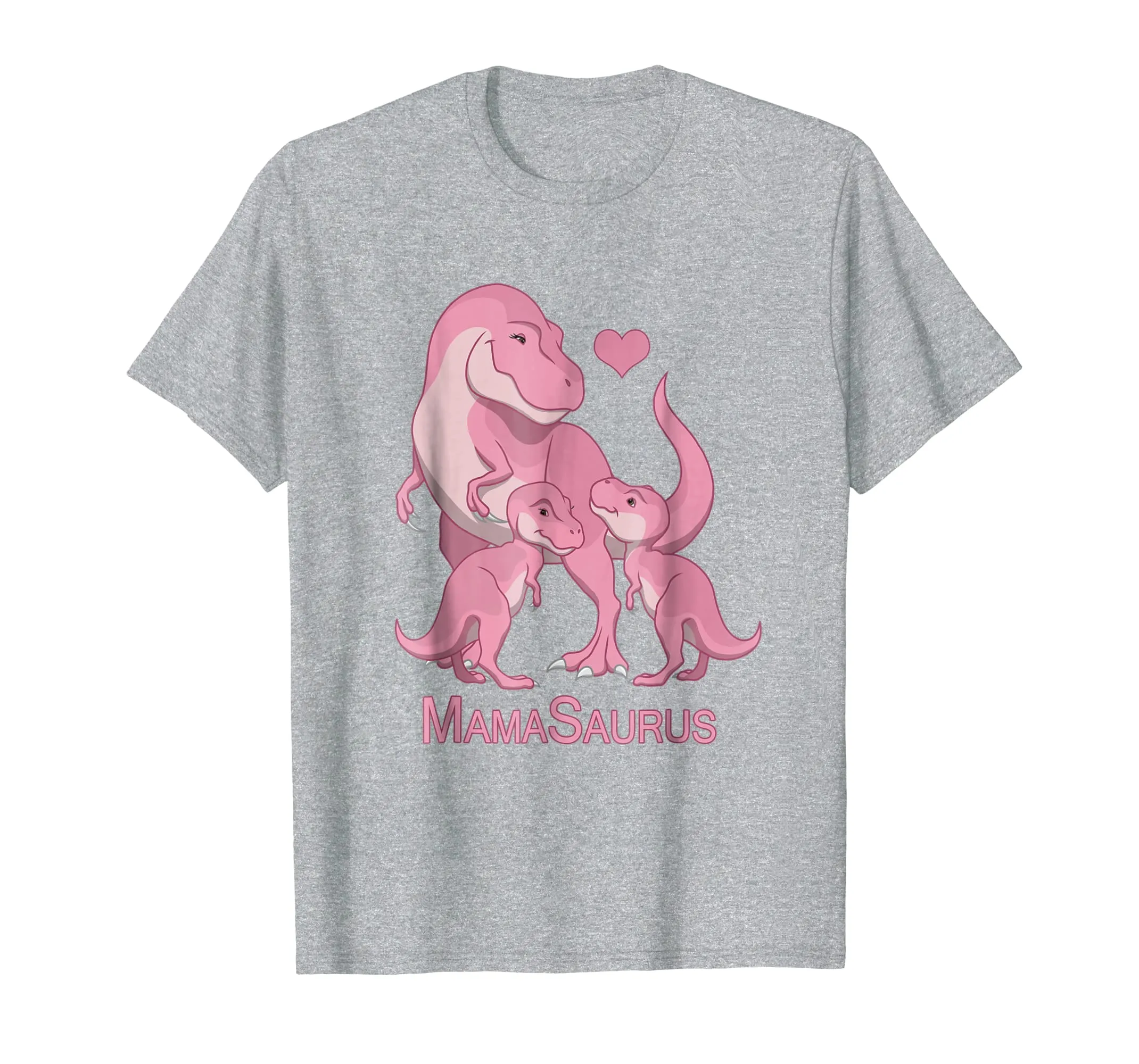 MamaSaurus Mother T-Rex &amp; Twin Baby Girls Dinosaur T-Shirt