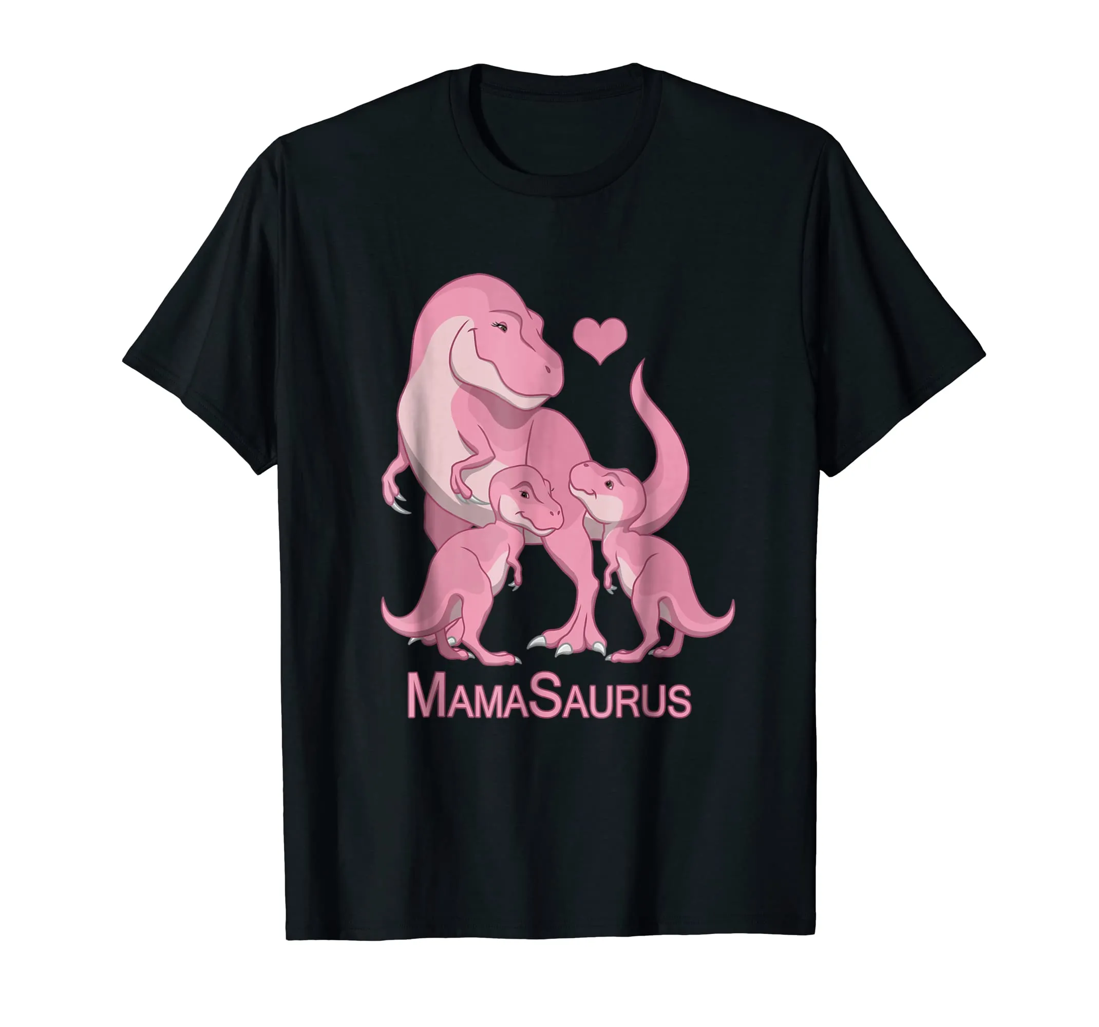 MamaSaurus Mother T-Rex &amp; Twin Baby Girls Dinosaur T-Shirt