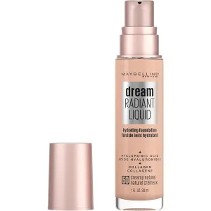 Maybelline Dream Radiant Liquid Medium Coverage Hydrating Makeup, Lightweight Liquid Foundation, Creamy Natural, 1 Fl; Oz
