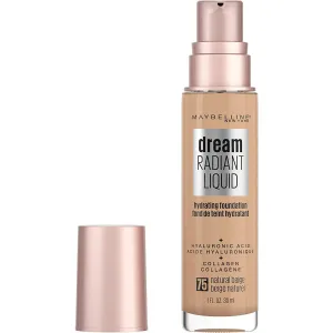 Maybelline Dream Radiant Liquid Medium Coverage Hydrating Makeup, Lightweight Liquid Foundation, Natural Beige, 1 Fl; Oz