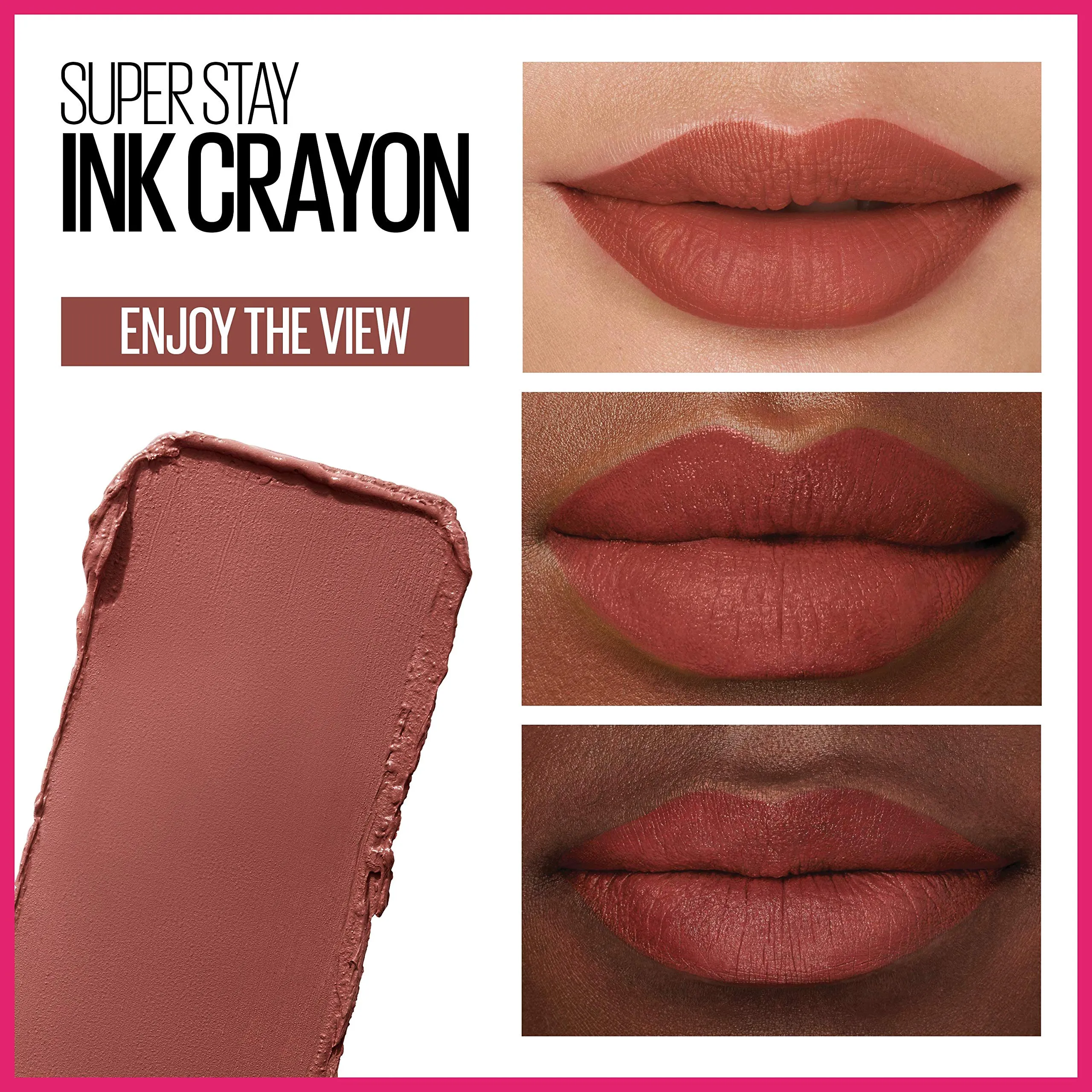 Maybelline SuperStay Ink Crayon Matte Longwear Lipstick With Built-in Sharpener, Enjoy The View, 0.04 Ounce