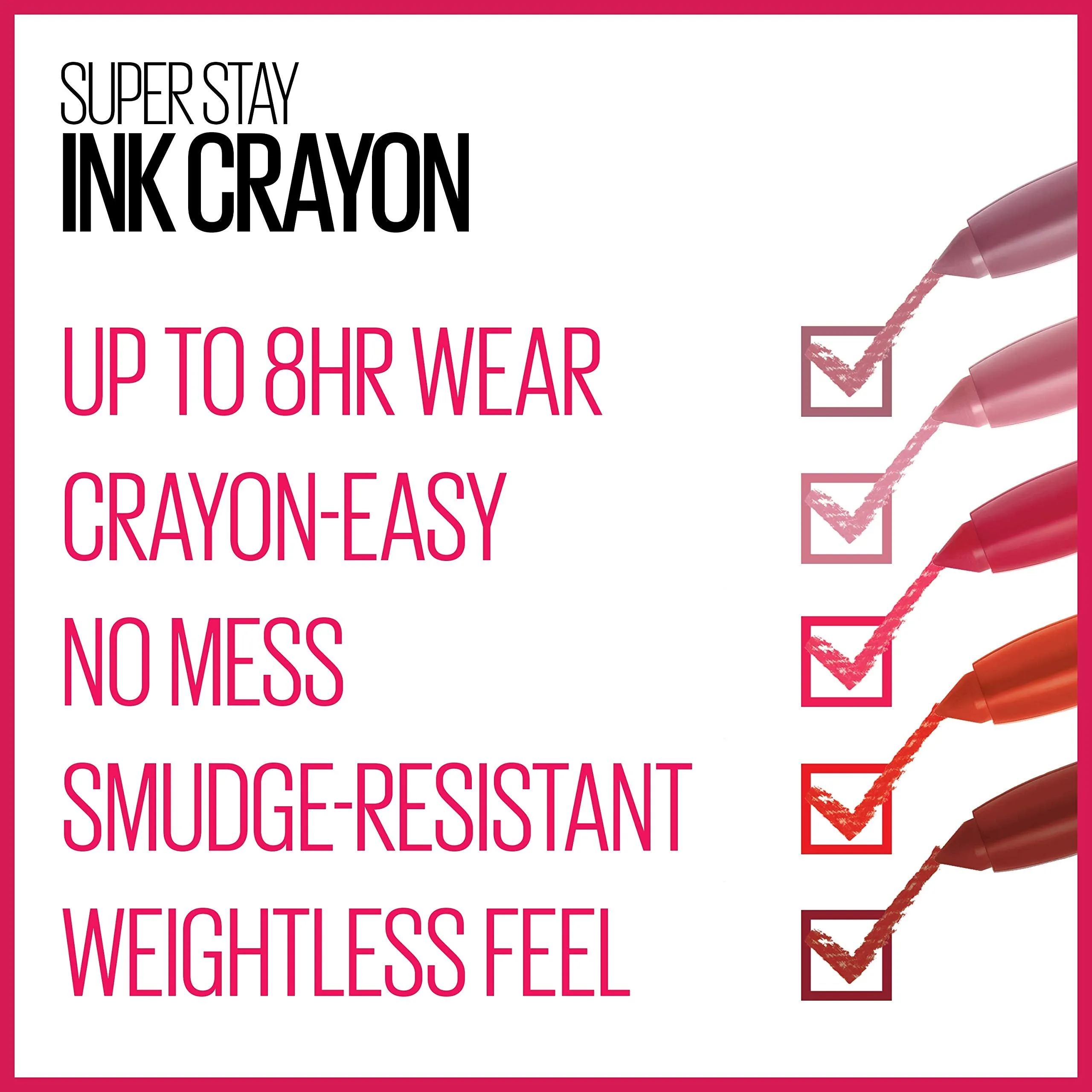 Maybelline SuperStay Ink Crayon Matte Longwear Lipstick With Built-in Sharpener, Laugh Louder, 0.04 Ounce