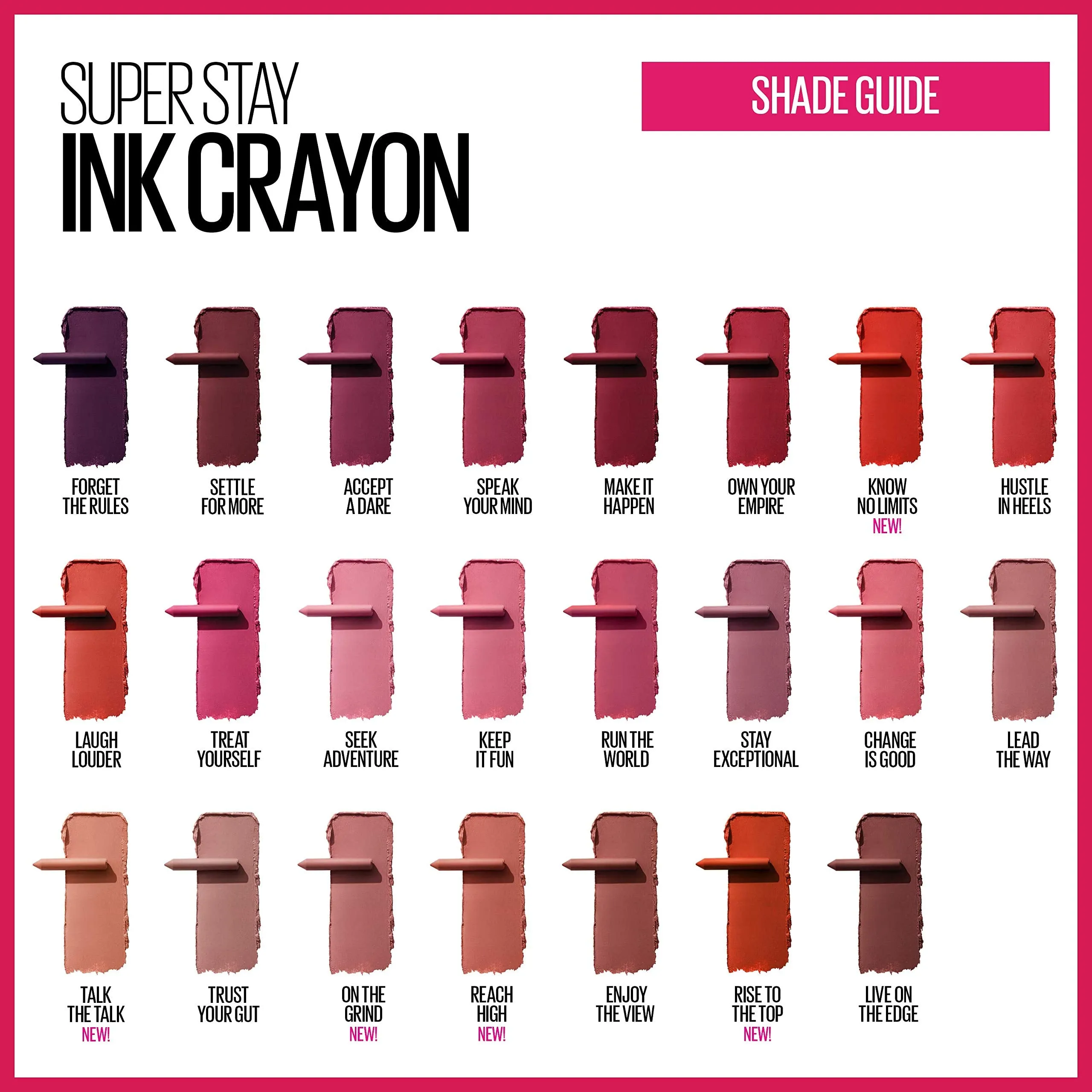 Maybelline SuperStay Ink Crayon Matte Longwear Lipstick With Built-in Sharpener, Laugh Louder, 0.04 Ounce