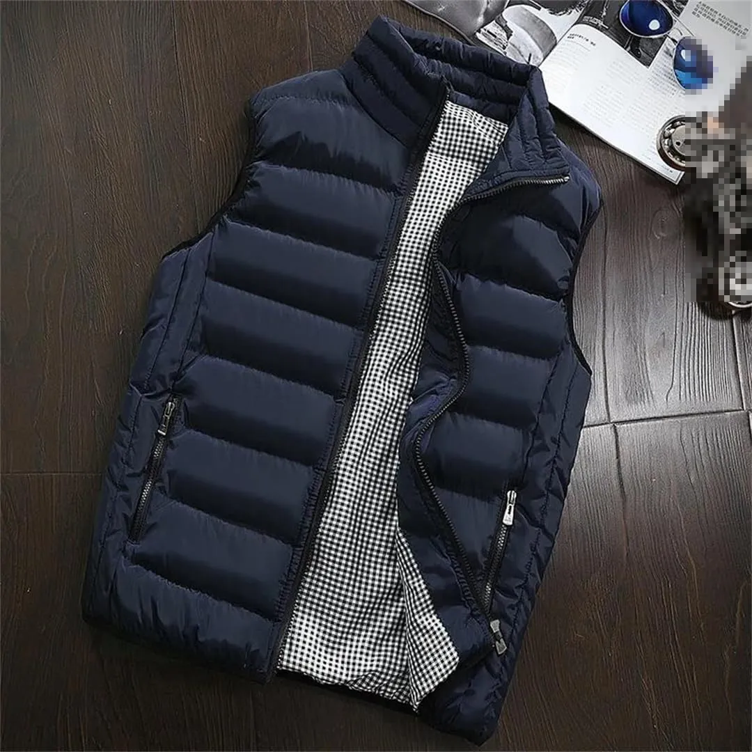 Men Autumn Winter Jackets Thick Vests Man Sleeveless Coats Warm Cotton-Padded Waistcoat
