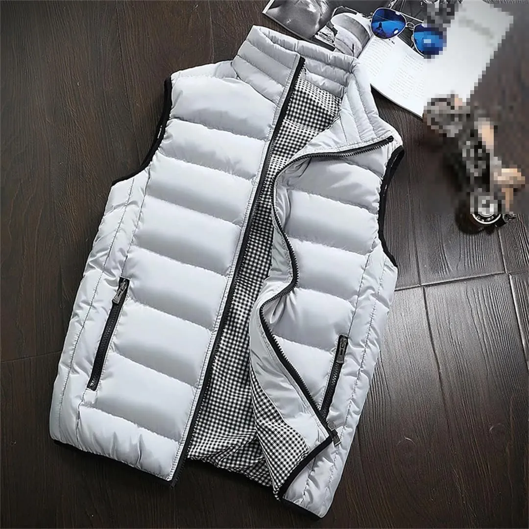Men Autumn Winter Jackets Thick Vests Man Sleeveless Coats Warm Cotton-Padded Waistcoat