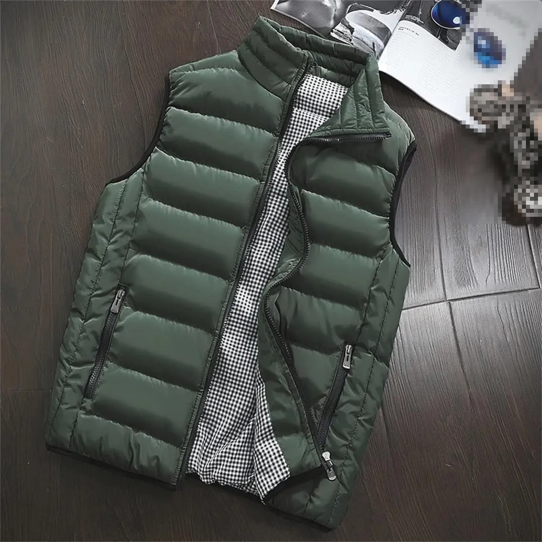 Men Autumn Winter Jackets Thick Vests Man Sleeveless Coats Warm Cotton-Padded Waistcoat