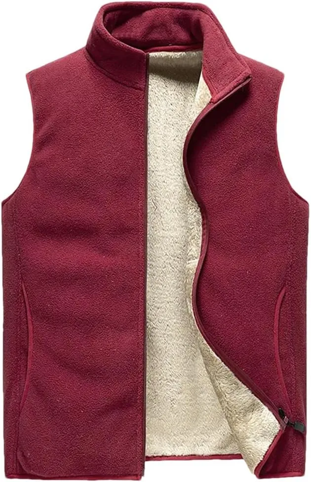 Men Sleeveless Vest Jackets Winter Vest Male Cotton-Padded Fleece Vests Coats Men Warm Waistcoat