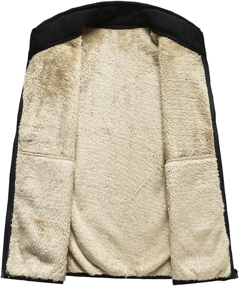 Men Sleeveless Vest Jackets Winter Vest Male Cotton-Padded Fleece Vests Coats Men Warm Waistcoat
