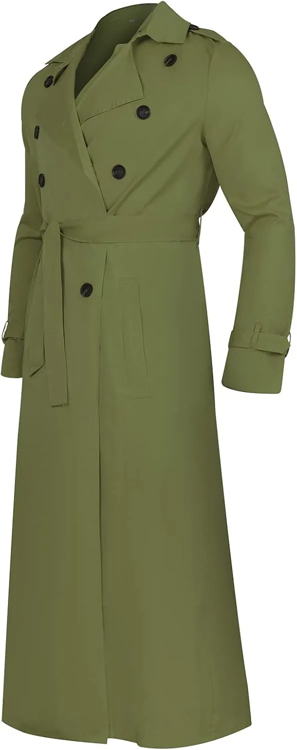 Men Trench Coat Winter Long Jacket Double Breasted Overcoat Men's Classic Wool Trench Overcoat Long Coat Jackets