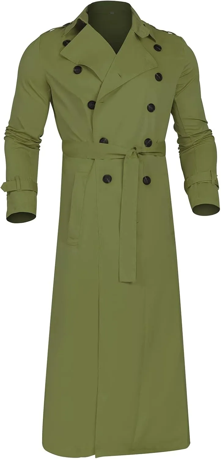 Men Trench Coat Winter Long Jacket Double Breasted Overcoat Men's Classic Wool Trench Overcoat Long Coat Jackets